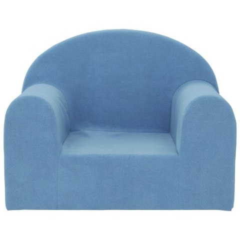 KANAPA DLA DZIECKA NIEBIESKA MIĘKKI PLUSZ