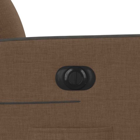 ELEKTRYCZNY FOTEL ROZKŁADANY BRĄZOWY OBITY TKANINĄ