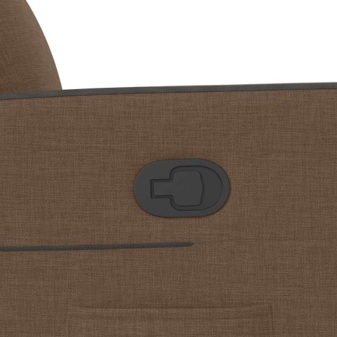 PODNOSZONY FOTEL ROZKŁADANY BRĄZOWY OBITY TKANINĄ