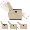 PODNOSZONY FOTEL MASUJĄCY ELEKTRYCZNY ROZKŁADANY KREMOWY