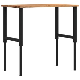 VidaXL Stolik roboczy, jasny brąz, 100x60x(71,5-98) cm, drewno dębowe