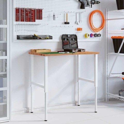 VidaXL Stolik roboczy, jasny brąz, 100x60x(71,5-98) cm, drewno dębowe