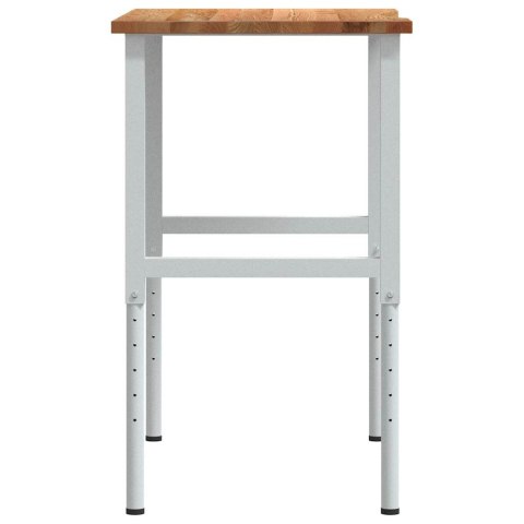 VidaXL Stolik roboczy, jasny brąz, 100x60x(71,5-98) cm, drewno dębowe