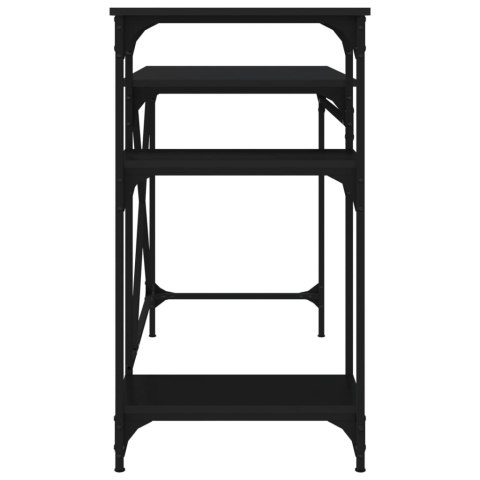 BIURKO KOMPUTEROWE DO DOMU I BIURA Z PÓŁKAMI CZARNE 105X50X90CM