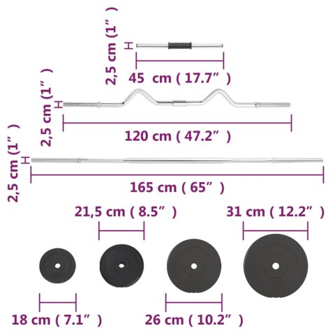 SZTANGA I HANTLE Z OBCIĄŻNIKAMI 60KG