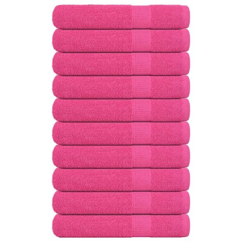 RĘCZNIKI 10 SZT. RÓŻOWE 100X200CM BAWEŁNA 100%