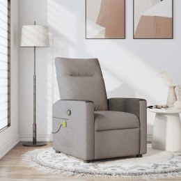 ROZKŁADANY FOTEL MASUJĄCY TAUPE OBITY TKANINĄ