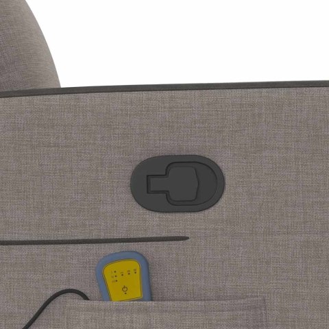 ROZKŁADANY FOTEL MASUJĄCY TAUPE OBITY TKANINĄ