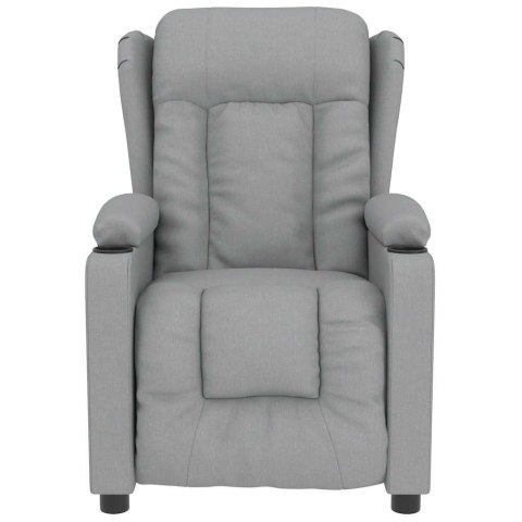 FOTEL MASUJĄCY JASNOSZARY OBITY TKANINĄ