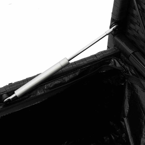 ŁAWKA OGRODOWA ZE SCHOWKIEM I PODUSZKĄ CZARNY POLIRATTAN