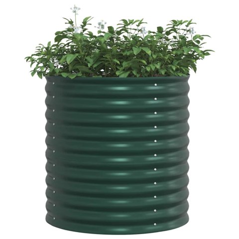 VidaXL Podniesiona rabata ogrodowa Zielony 80 x 80 x 81 cm Stal