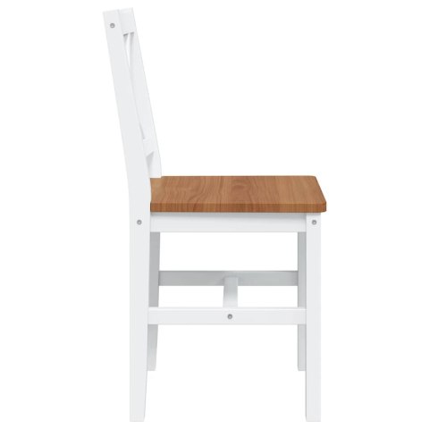 5-CZĘŚCIOWY ZESTAW MEBLI DO JADALNI BRĄZOWY I BIAŁY