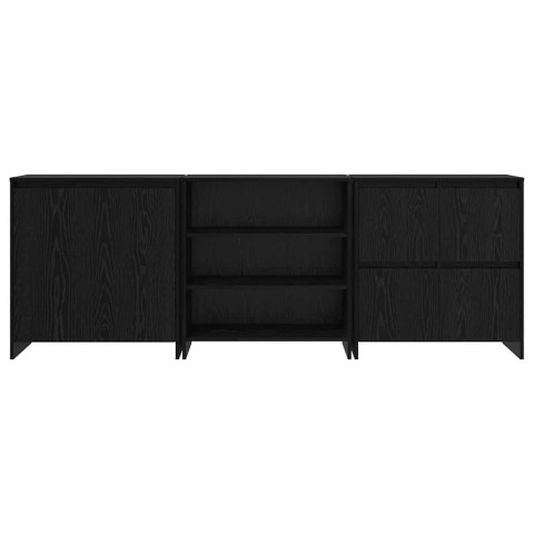 SZAFKA KOMODA 3 SZT. CZARNY DĄB 70X41X75CM