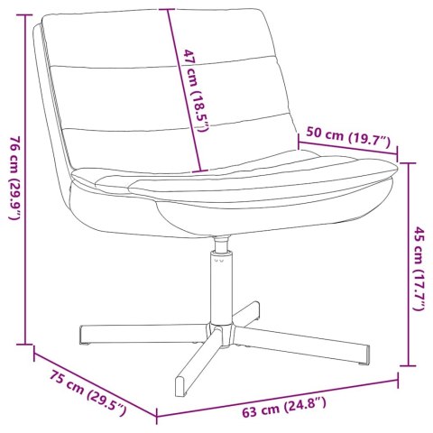 FOTEL OBROTOWY CZARNY 63X75X76CM SKÓRA SYNTETYCZNA