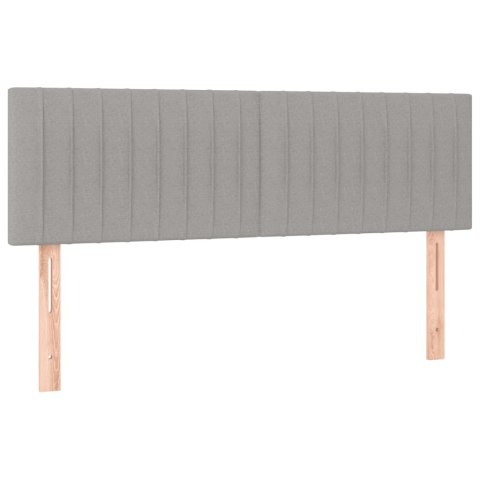 ŁÓŻKO KONTYNENTALNE Z MATERACEM JASNOSZARE 140X200CM TKANINA