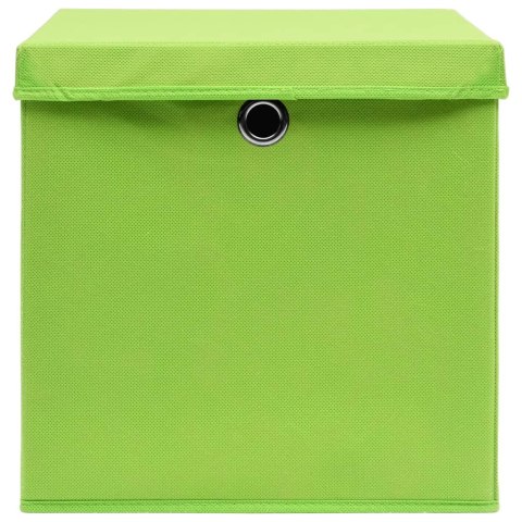 PUDEŁKA Z POKRYWAMI 10 SZT. 28X28X28CM ZIELONE