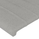 ZAGŁÓWEK DO ŁÓŻKA Z LED JASNOSZARY 147X16X118/128CM TKANINA