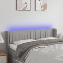 ZAGŁÓWEK DO ŁÓŻKA Z LED JASNOSZARY 147X16X78/88CM TKANINA