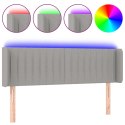 ZAGŁÓWEK DO ŁÓŻKA Z LED JASNOSZARY 147X16X78/88CM TKANINA