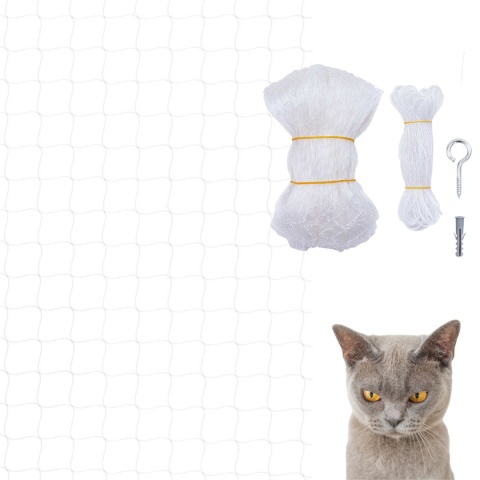 SIATKA NA BALKON DLA KOTA PTAKI GOŁĘBIE PRZEZROCZYSTA OCZKO 30MM 8X3M