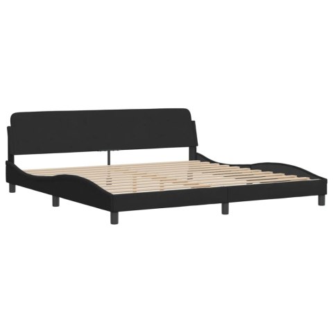 ŁÓŻKO Z MATERACEM CZARNE 200X200CM AKSAMITNE