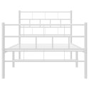 METALOWA RAMA ŁÓŻKA Z WEZGŁOWIEM I ZANÓŻKIEM BIAŁA 100X200CM