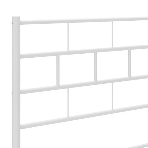 METALOWA RAMA ŁÓŻKA Z WEZGŁOWIEM I ZANÓŻKIEM BIAŁA 100X200CM