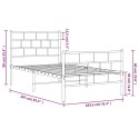 METALOWA RAMA ŁÓŻKA Z WEZGŁOWIEM I ZANÓŻKIEM BIAŁA 100X200CM