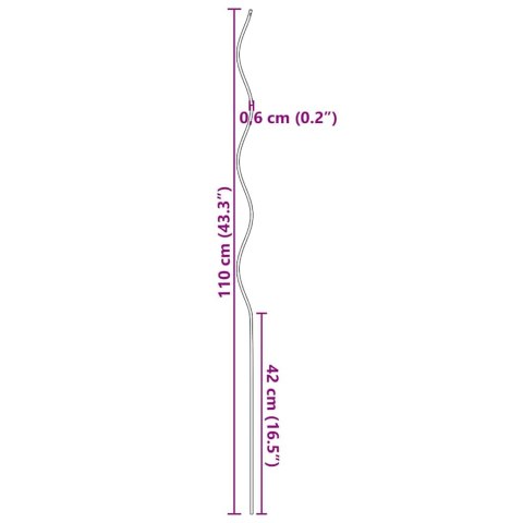 PODPORY SPIRALNE DO ROŚLIN 50 SZT. ZIELONY 110CM