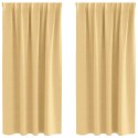 ZASŁONY Z ZASŁONAMI 2 SZT. BEŻOWY POLIESTER
