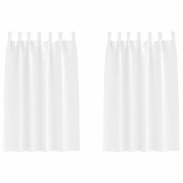 ZASŁONY Z ZASŁONAMI 2 SZT. CZYSTA BIEL POLIESTER