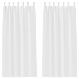 ZASŁONY Z ZASŁONAMI 2 SZT. CZYSTA BIEL POLIESTER