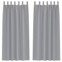 ZASŁONY Z ZASŁONAMI 2 SZT. JASNOSZARY POLIESTER