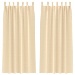 VidaXL Zasłony z zasłonami 2 pcs Kremowy Poliester