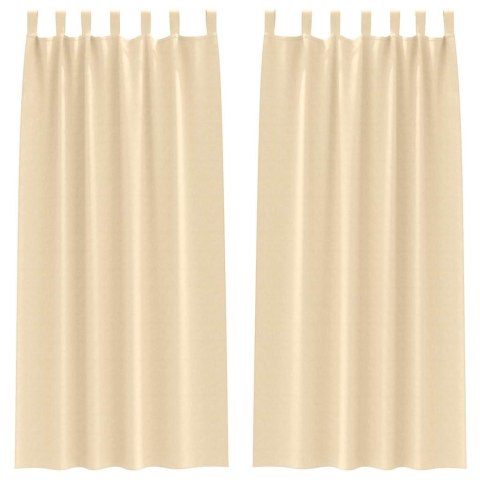 VidaXL Zasłony z zasłonami 2 pcs Kremowy Poliester