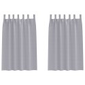 VidaXL Zasłony z zasłonami 2 pcs Metaliczny szary Poliester