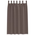 ZASŁONY Z ZASŁONAMI 2 SZT. CIEMNOBRĄZOWY POLIESTER