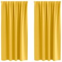 VidaXL Zasłony z zasłonami 2 pcs musztardowo żółty Poliester
