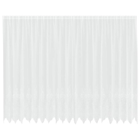 ZASŁONY Z ZASŁONAMI KWIATOWY BIAŁY 500X220CM POLIESTER