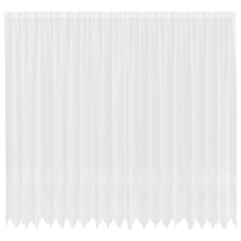 ZASŁONY Z ZASŁONAMI KWIATOWY BIAŁY 500 × 300CM POLIESTER