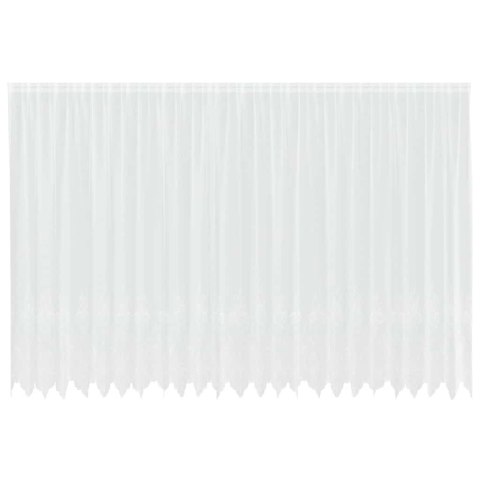 ZASŁONY Z ZASŁONAMI KWIATOWY BIAŁY 600X240CM POLIESTER