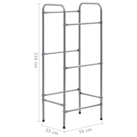 PÓŁKA MAGAZYNOWA NA 3 SKRZYNKI SREBRNA 50X33X116CM STAL