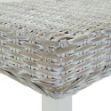 ŁAWKA BIAŁA 160X35X45CM NATURALNY RATTAN KUBU I DREWNO MAHONIOWE