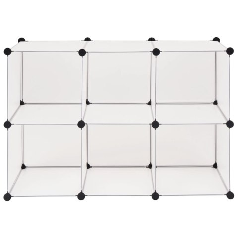 SZAFKA NA BUTY Z 6-CIOMA PRZEGRODAMI BIAŁA