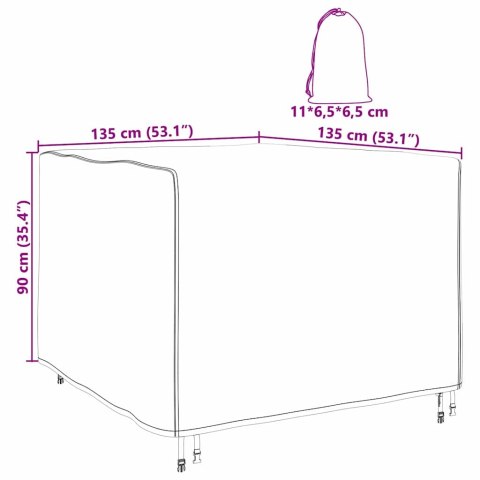 POKROWIEC NA MEBLE OGRODOWE 135X135X90CM MATERIAŁ 600D