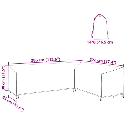 POKROWIEC NA MEBLE OGRODOWE 286X222X80CM TKANINA 210D