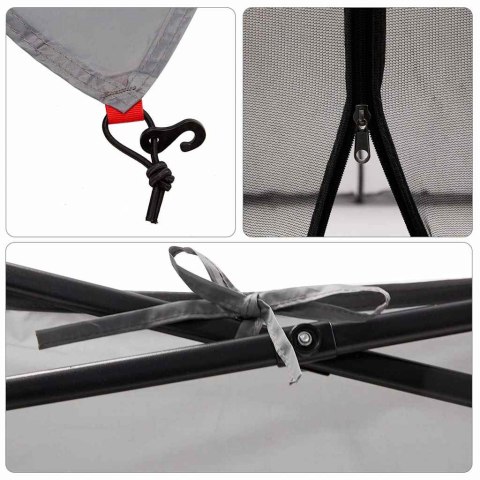 SIATKOWY NAMIOT WEWNĘTRZNY SZARY 303X303CM