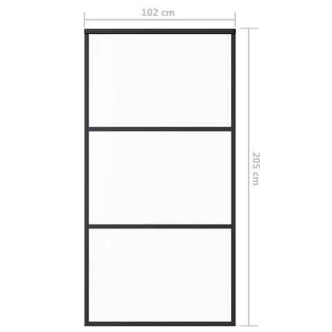 DRZWI PRZESUWNE SZKŁO ESG I ALUMINIUM 102X205CM CZARNE