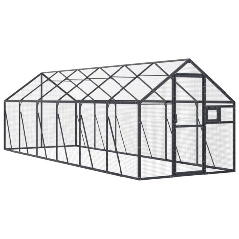 VidaXL Woliera, antracytowa, 1,79x6x1,85 m, aluminium