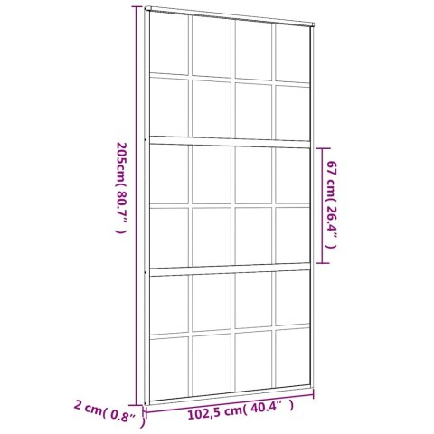 DRZWI PRZESUWNE ZŁOTE 102 5X205CM PRZEZROCZYSTE SZKŁO ESG